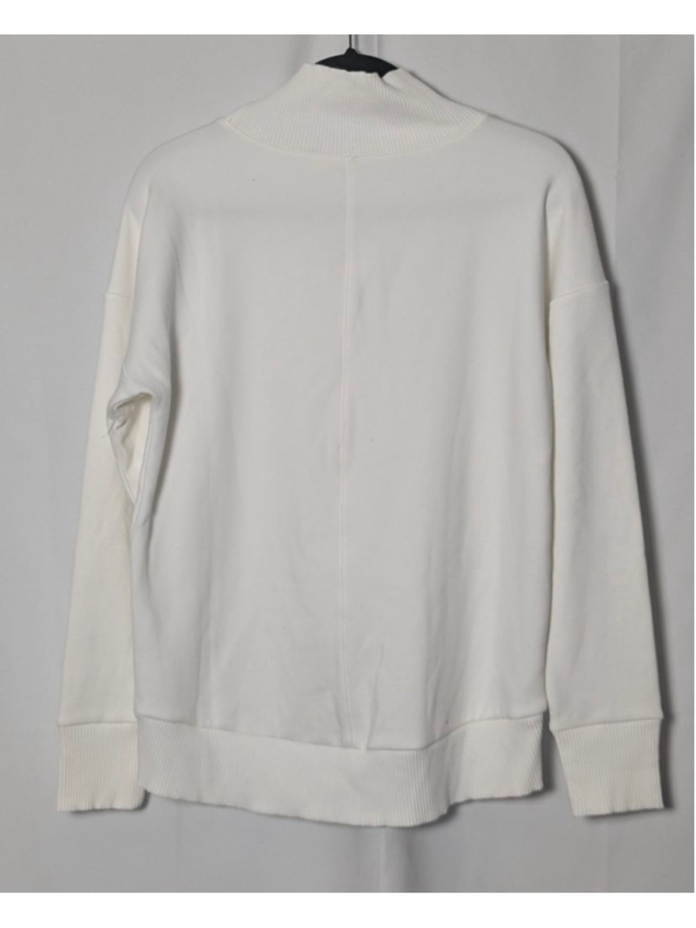 Apana White Mock Neck Pullover Sweatshirt Womens Large